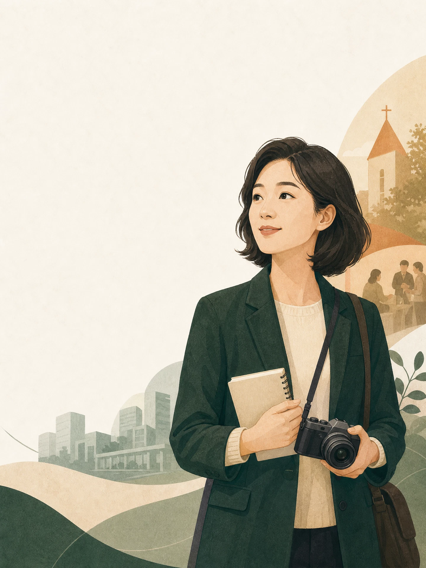 수첩과 카메라를 든 시민기자 삽화